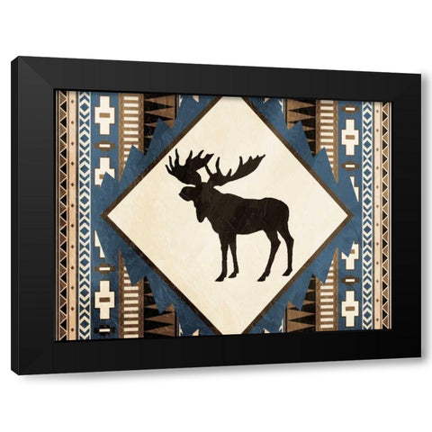 Moose Pattern Horizontal Black Modern Wood Framed Art Print by Grey, Jace