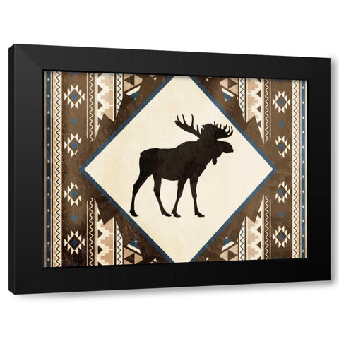 Moose Pattern Mate Horizontal Black Modern Wood Framed Art Print by Grey, Jace