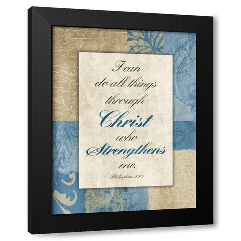 Christ Strength Black Modern Wood Framed Art Print by Grey, Jace