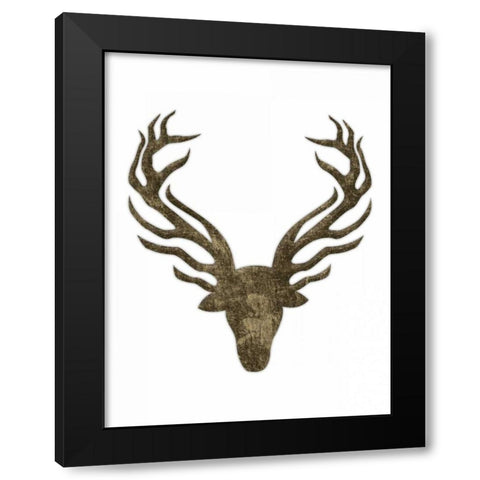 Aged Deer Black Modern Wood Framed Art Print by Grey, Jace