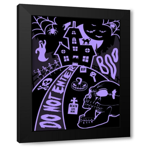 Haunted Fun House Black Modern Wood Framed Art Print by Grey, Jace