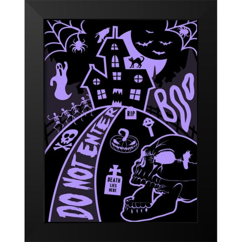 Haunted Fun House Black Modern Wood Framed Art Print by Grey, Jace