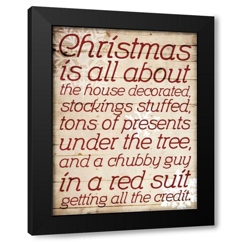Christmas Is All About Type Black Modern Wood Framed Art Print by Grey, Jace