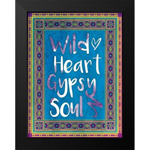 Wild Heart Black Modern Wood Framed Art Print by Grey, Jace