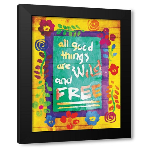 Wild And Free Black Modern Wood Framed Art Print with Double Matting by Grey, Jace