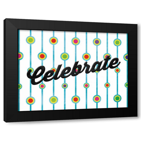 Celebrate Dots Black Modern Wood Framed Art Print by Grey, Jace
