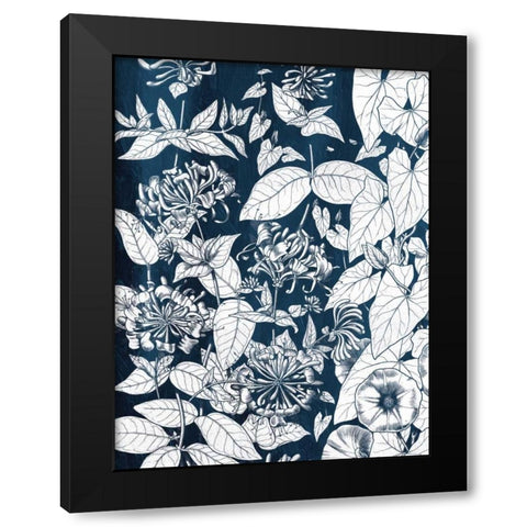 Floral Safari Black Modern Wood Framed Art Print with Double Matting by Grey, Jace
