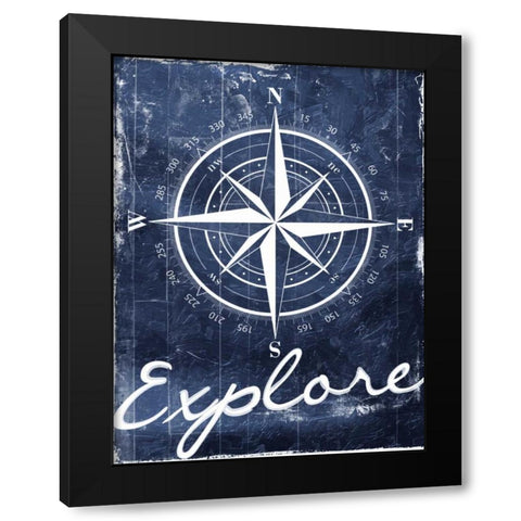 Explore Your Blue Black Modern Wood Framed Art Print by Grey, Jace
