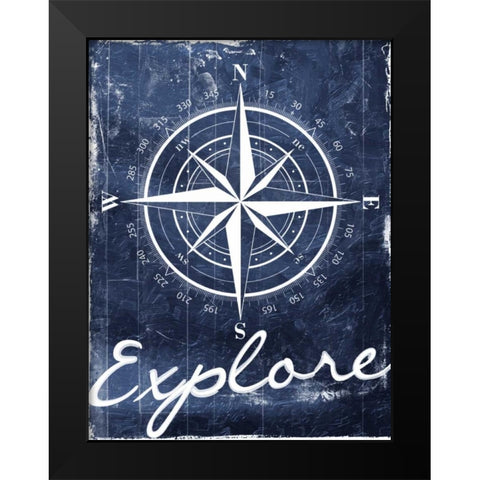 Explore Your Blue Black Modern Wood Framed Art Print by Grey, Jace