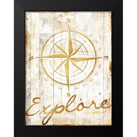 Explore Your Gold Black Modern Wood Framed Art Print by Grey, Jace