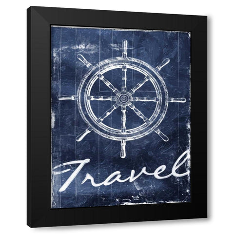 Travel To Your Blue Black Modern Wood Framed Art Print with Double Matting by Grey, Jace