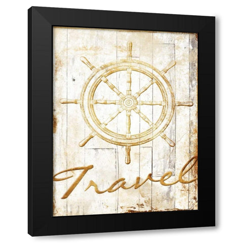 Travel To Your Gold Black Modern Wood Framed Art Print by Grey, Jace