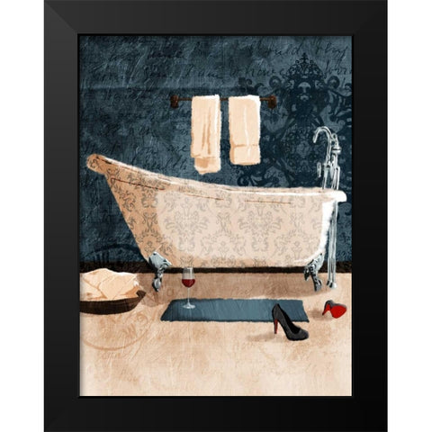 Bath And Wine Black Modern Wood Framed Art Print by Grey, Jace