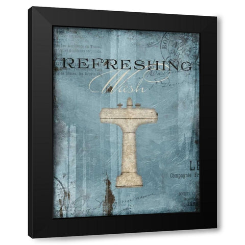 Refreshing Wash Black Modern Wood Framed Art Print by Grey, Jace