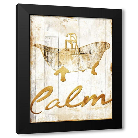 Gold Calm Black Modern Wood Framed Art Print with Double Matting by Grey, Jace