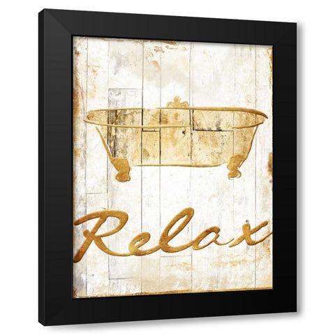Gold Relax Black Modern Wood Framed Art Print by Grey, Jace