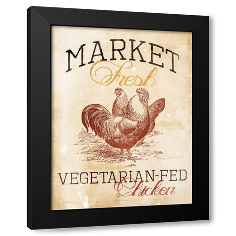 Vegetarian Fed Chicken Black Modern Wood Framed Art Print by Grey, Jace