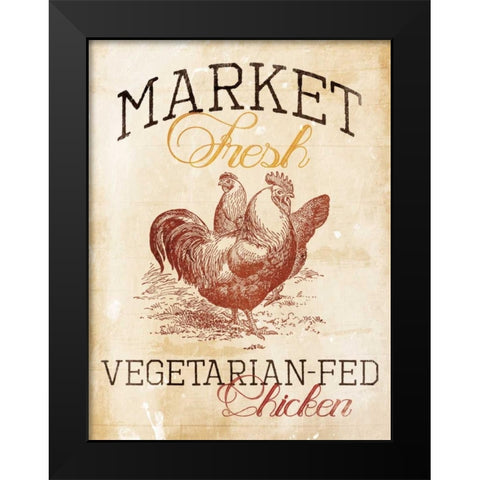 Vegetarian Fed Chicken Black Modern Wood Framed Art Print by Grey, Jace