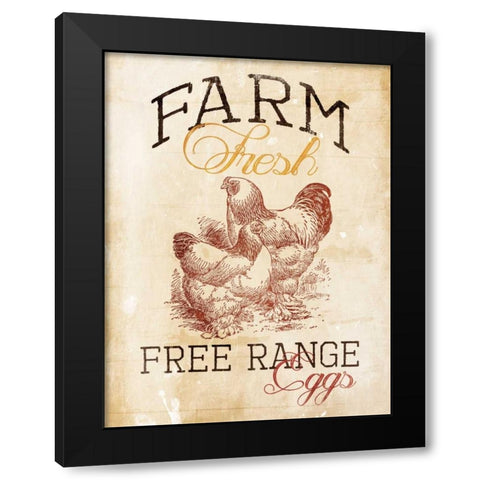 Free Range Eggs Black Modern Wood Framed Art Print with Double Matting by Grey, Jace