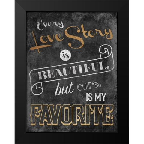 Love Story Black Modern Wood Framed Art Print by Grey, Jace