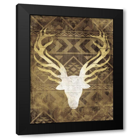 Deer In The Light Black Modern Wood Framed Art Print by Grey, Jace