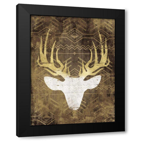 Deer In The Light Mate Black Modern Wood Framed Art Print by Grey, Jace