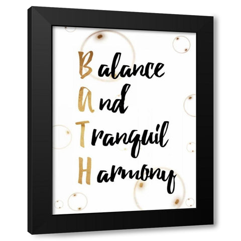 BATH Gold Black Modern Wood Framed Art Print with Double Matting by Grey, Jace