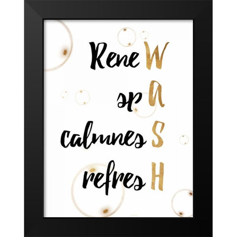 WASH Gold Black Modern Wood Framed Art Print by Grey, Jace