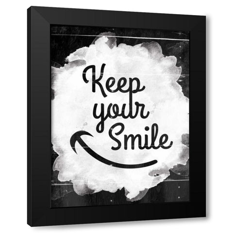 Keep Your Smile Black Modern Wood Framed Art Print by Grey, Jace