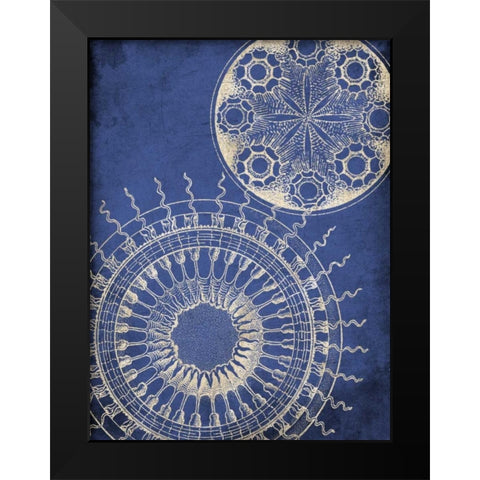 Coastal Indigo Pattern Black Modern Wood Framed Art Print by Grey, Jace