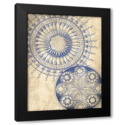 Coastal Indigo Pattern Mate Black Modern Wood Framed Art Print by Grey, Jace