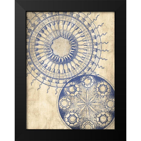 Coastal Indigo Pattern Mate Black Modern Wood Framed Art Print by Grey, Jace