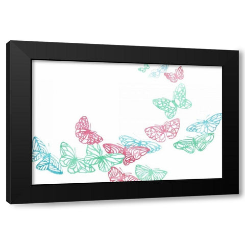 Smoothie Butterflies Black Modern Wood Framed Art Print with Double Matting by Grey, Jace