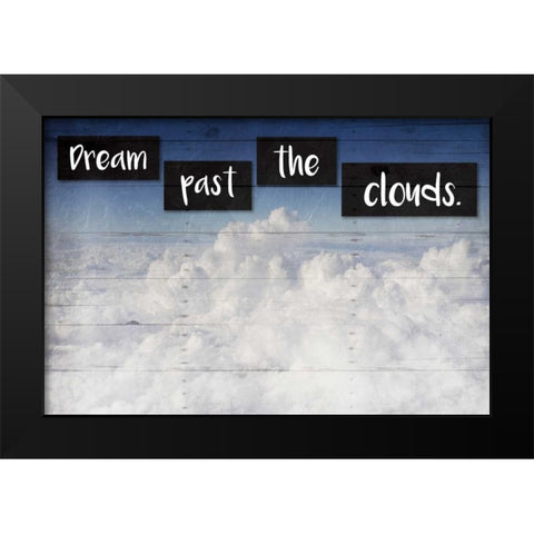 Dream Clouds Black Modern Wood Framed Art Print by Grey, Jace