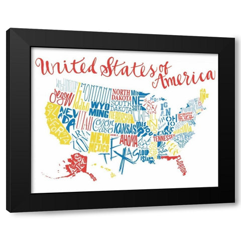 Bright Fun United States Black Modern Wood Framed Art Print with Double Matting by Grey, Jace