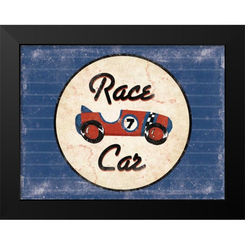 Race Car Blues Black Modern Wood Framed Art Print by Grey, Jace