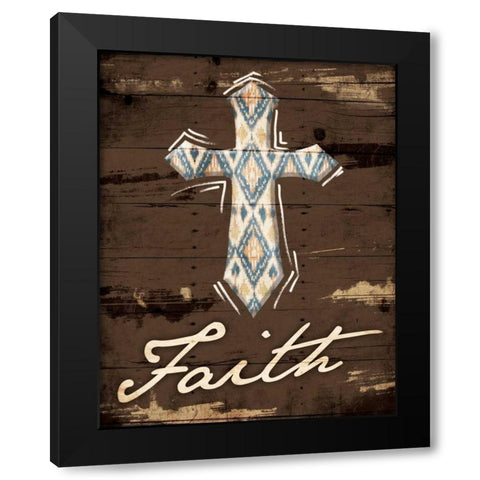 Faith Cross Black Modern Wood Framed Art Print with Double Matting by Grey, Jace