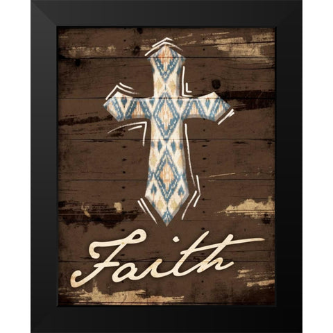 Faith Cross Black Modern Wood Framed Art Print by Grey, Jace