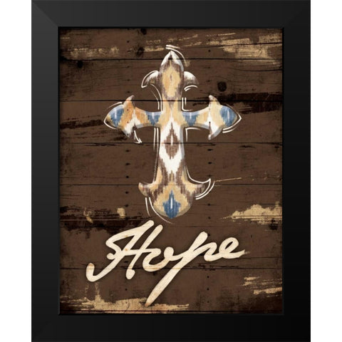 Hope Cross Black Modern Wood Framed Art Print by Grey, Jace