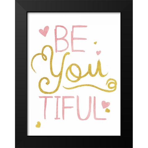 BeUtiful Black Modern Wood Framed Art Print by Grey, Jace