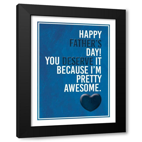 Fathers Awesome Black Modern Wood Framed Art Print with Double Matting by Grey, Jace