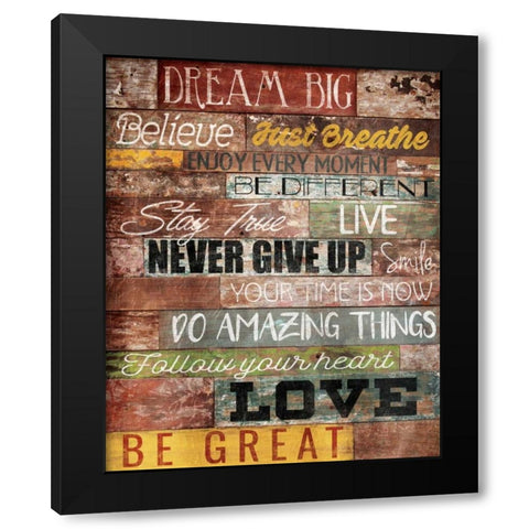 Dream Big Black Modern Wood Framed Art Print by Grey, Jace