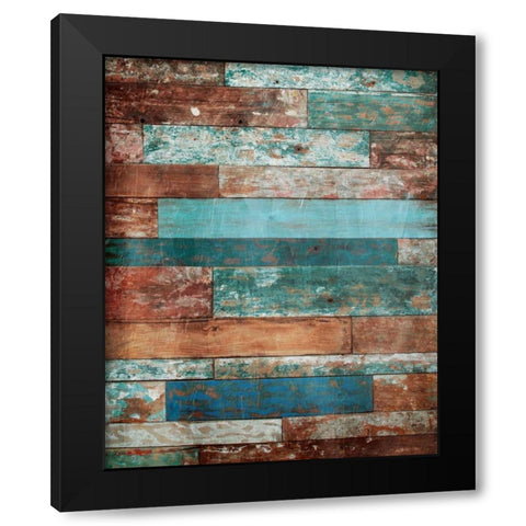 Blue Hues Wood Black Modern Wood Framed Art Print with Double Matting by Grey, Jace