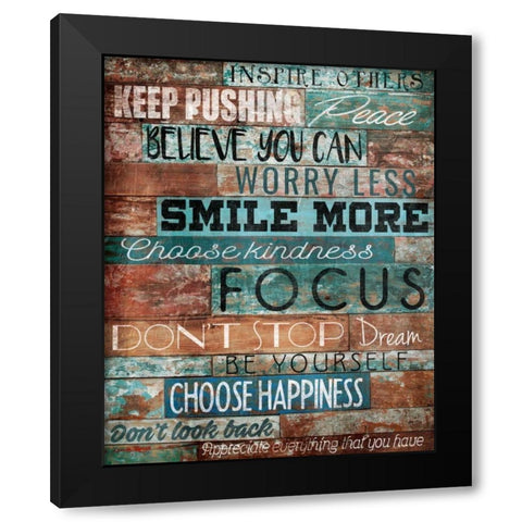 Inspire Others Black Modern Wood Framed Art Print by Grey, Jace