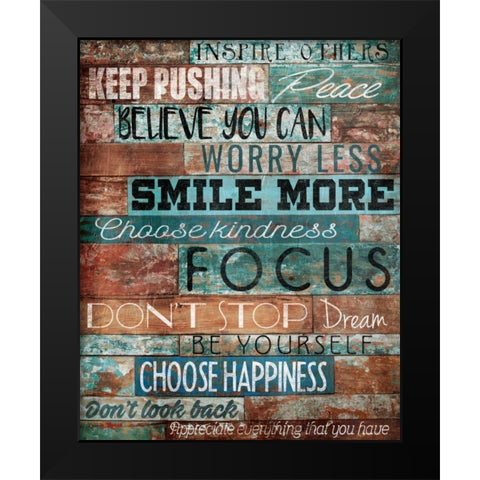 Inspire Others Black Modern Wood Framed Art Print by Grey, Jace