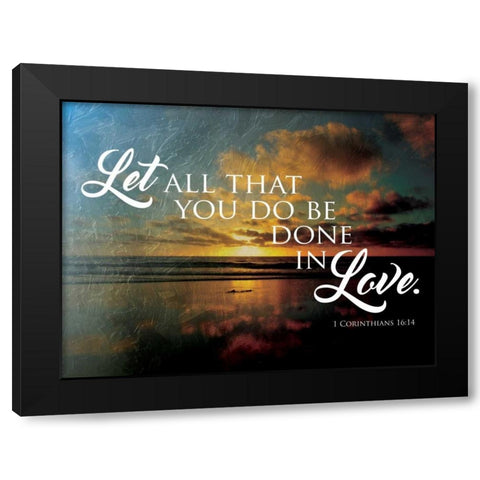 Let Love Black Modern Wood Framed Art Print with Double Matting by Grey, Jace