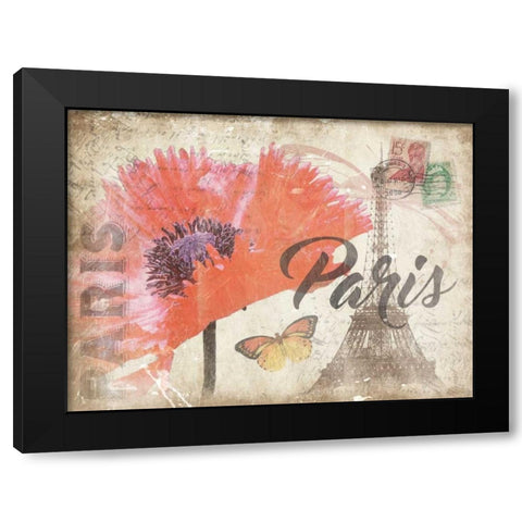 Mail To Paris Mate Black Modern Wood Framed Art Print by Grey, Jace