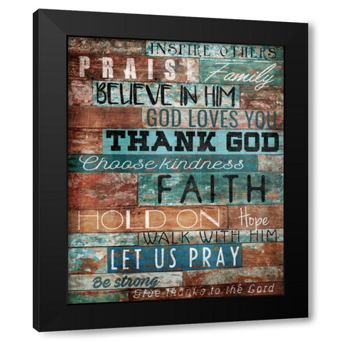 Praise Black Modern Wood Framed Art Print by Grey, Jace