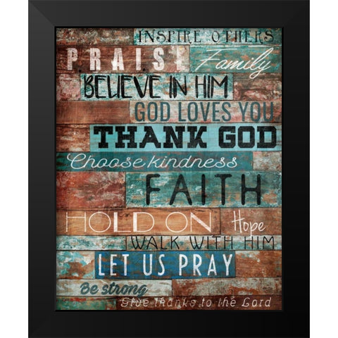 Praise Black Modern Wood Framed Art Print by Grey, Jace
