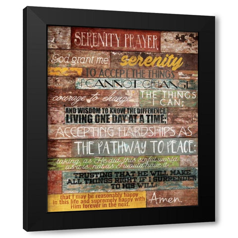 Serenity Prayer Black Modern Wood Framed Art Print with Double Matting by Grey, Jace